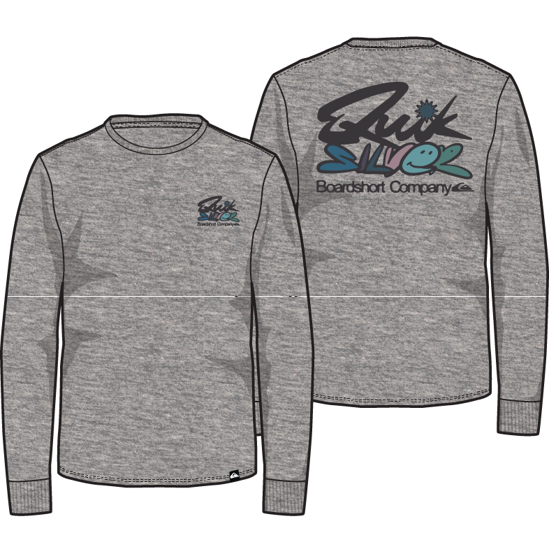 Quicksilver - Little Boys Long-Sleeve Typersie Shirt in Heather Grey