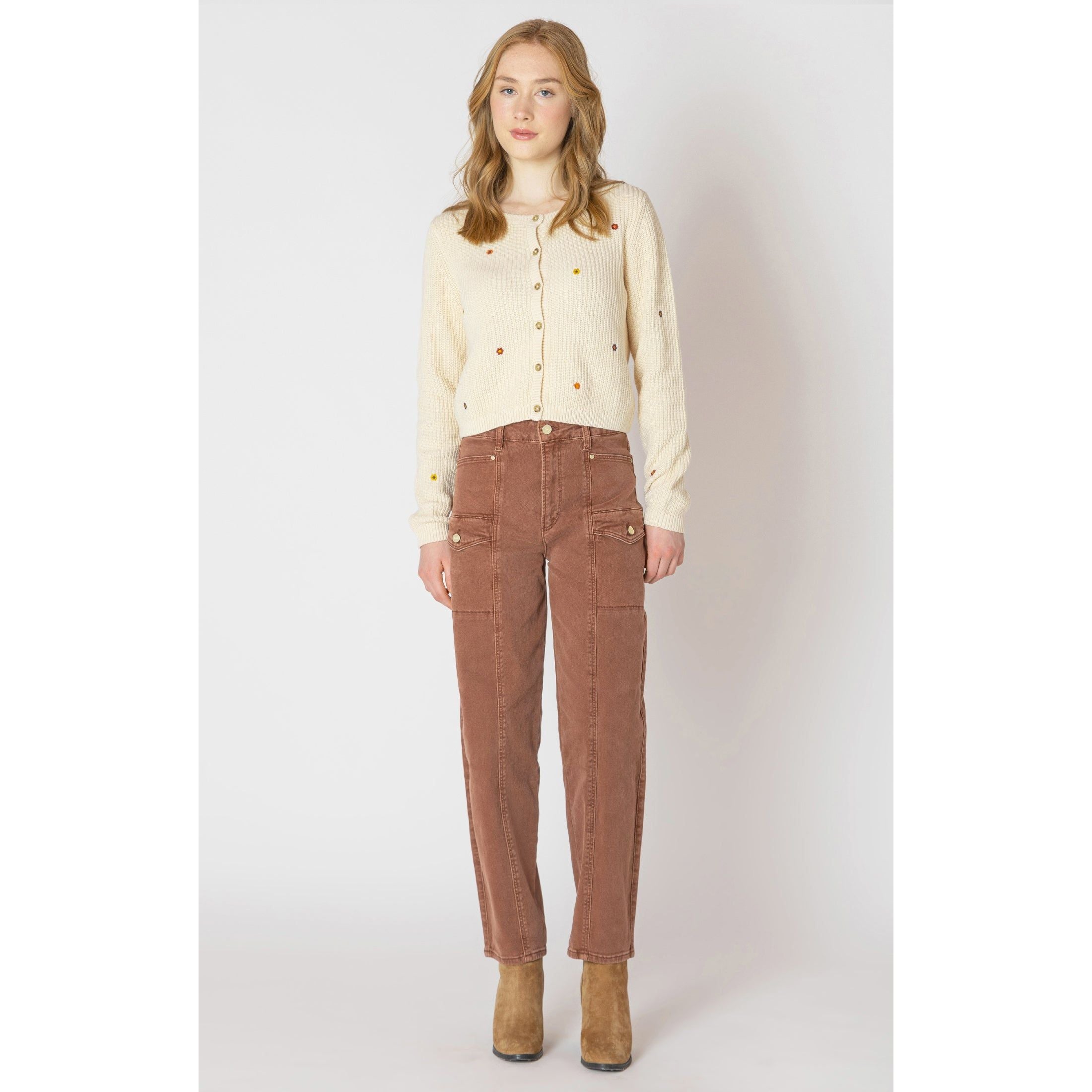 Dex - Barrel Leg Pant in Brunette
