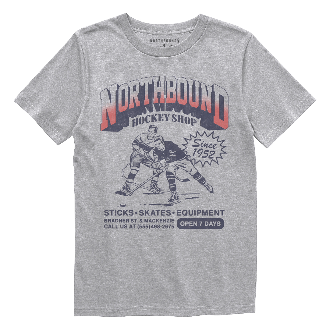 Northbound Kids - Hockey Shop T-Shirt in Grey Heather