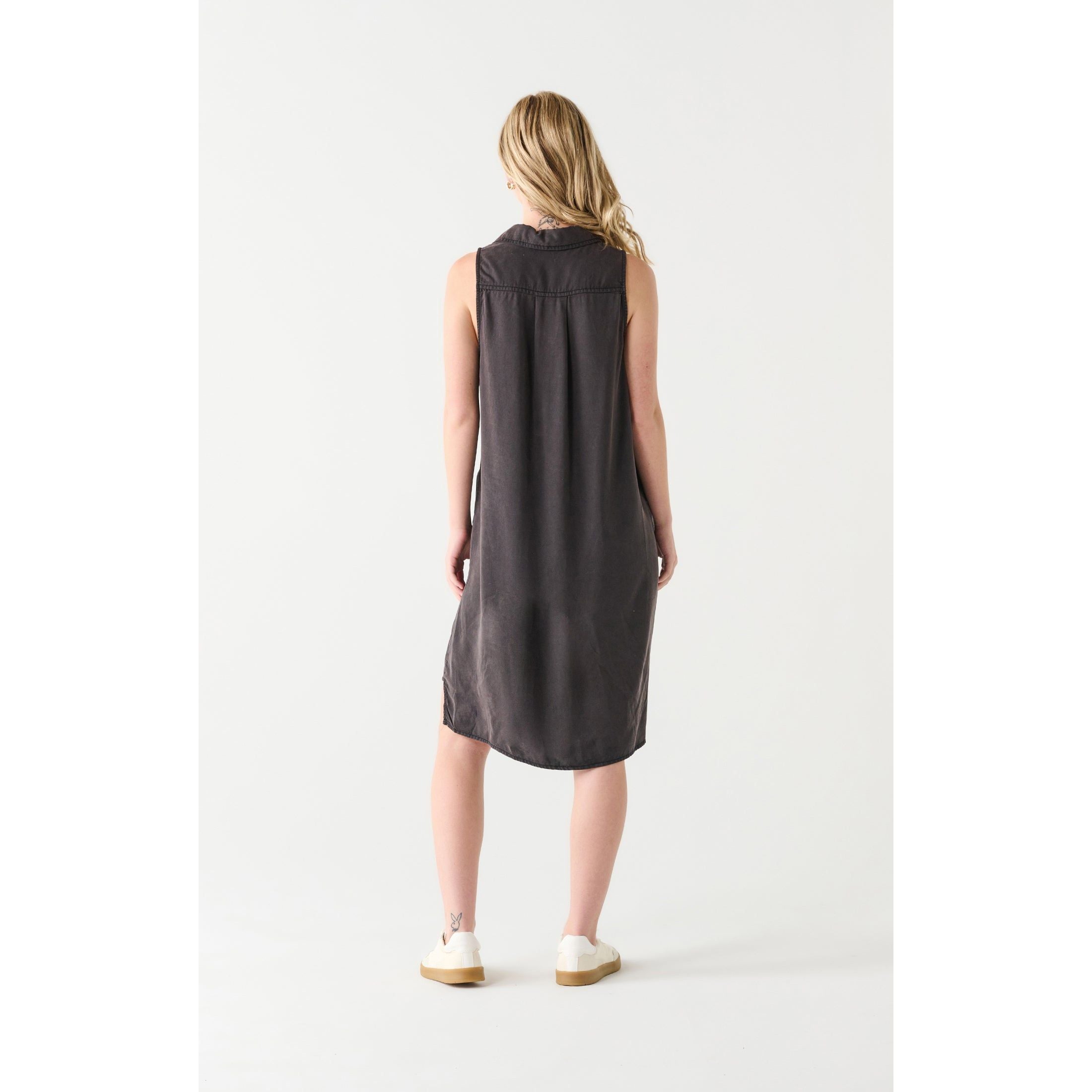 Dex - A Line Tencel Dress in Black Wash