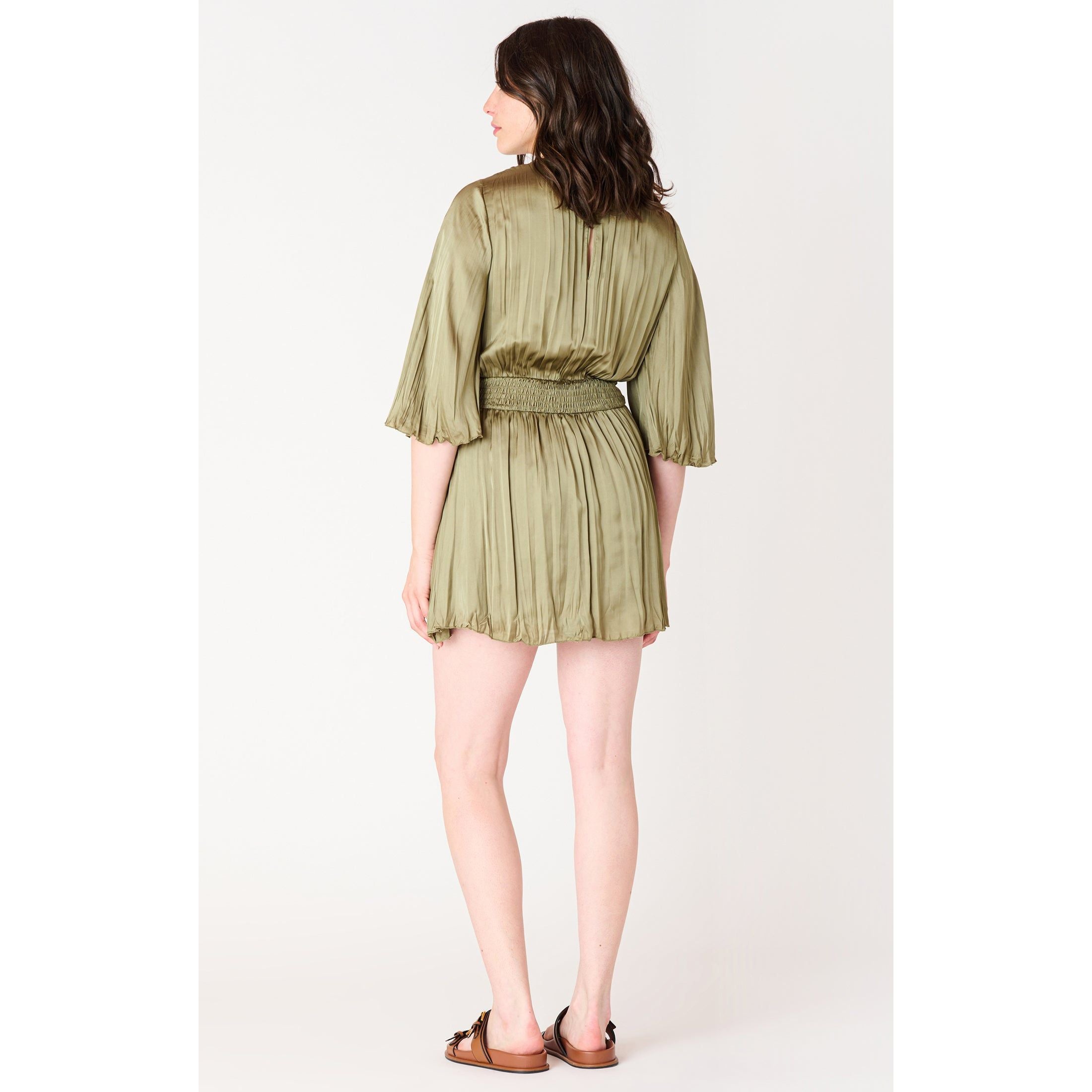 Dex - Belted Utility Midi Dress in Sage