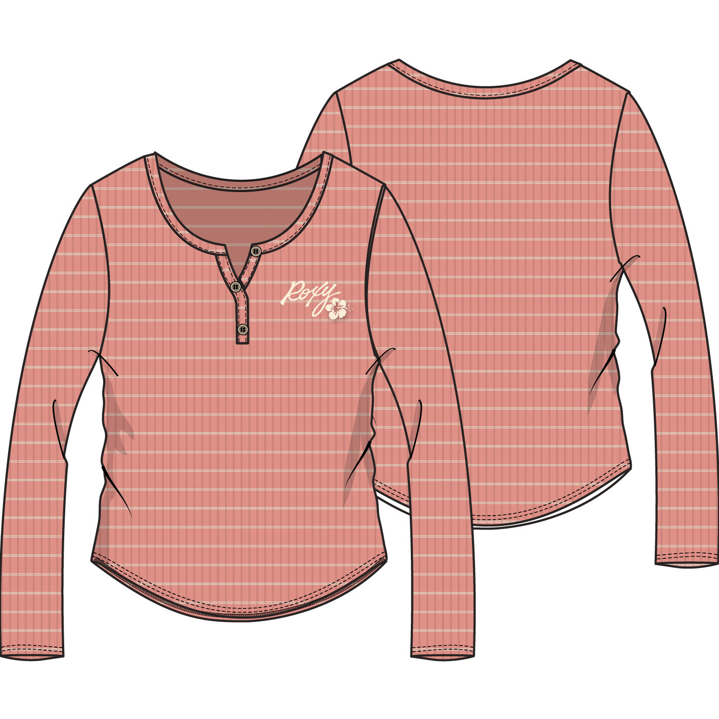 Roxy - Girls Sandy Shores Long Sleeve in Cozy Peach