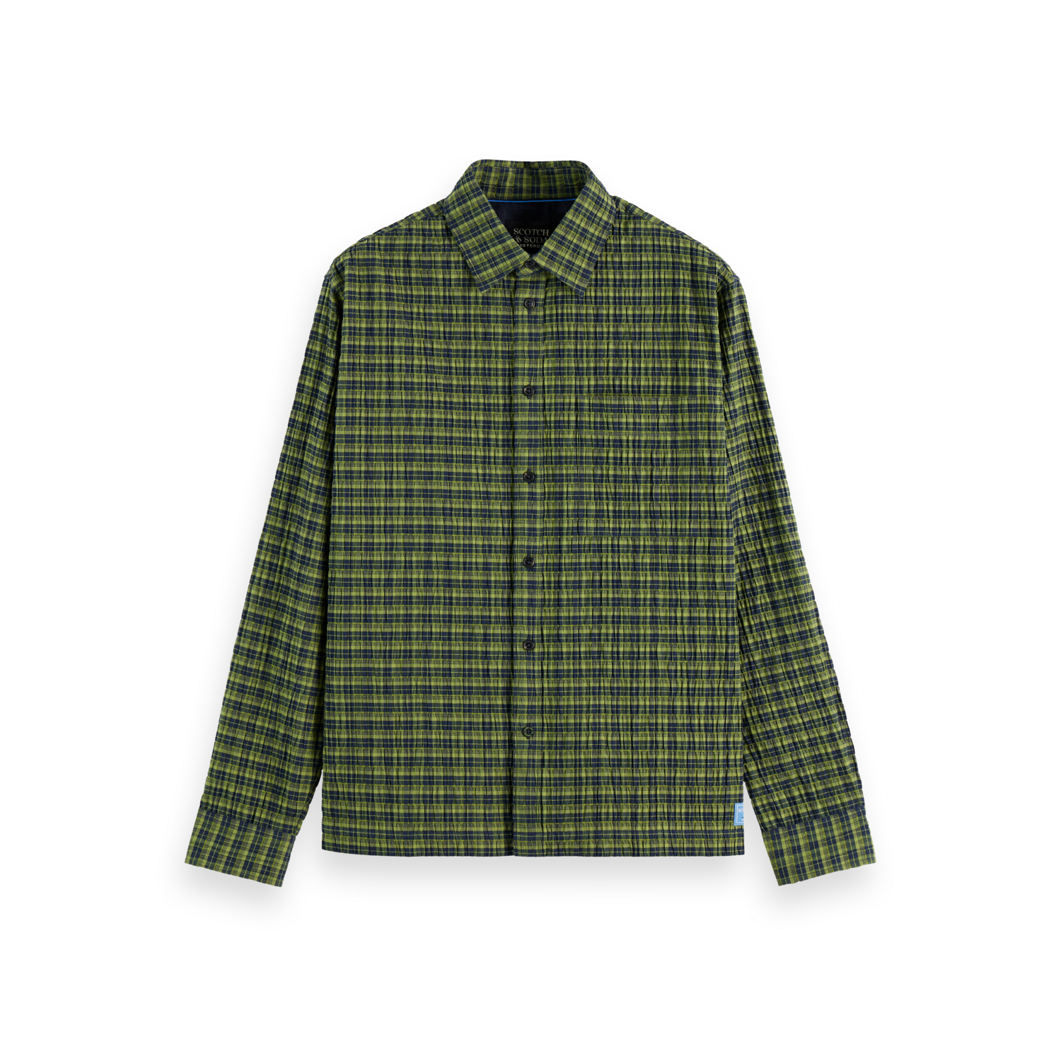 Scotch & Soda - Regular Fit Chrinlke Check Shirt in Calla Green