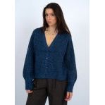 RD Style - Loretta Long Sleeve Raglan V-Neck Cardigan in Blue Melange