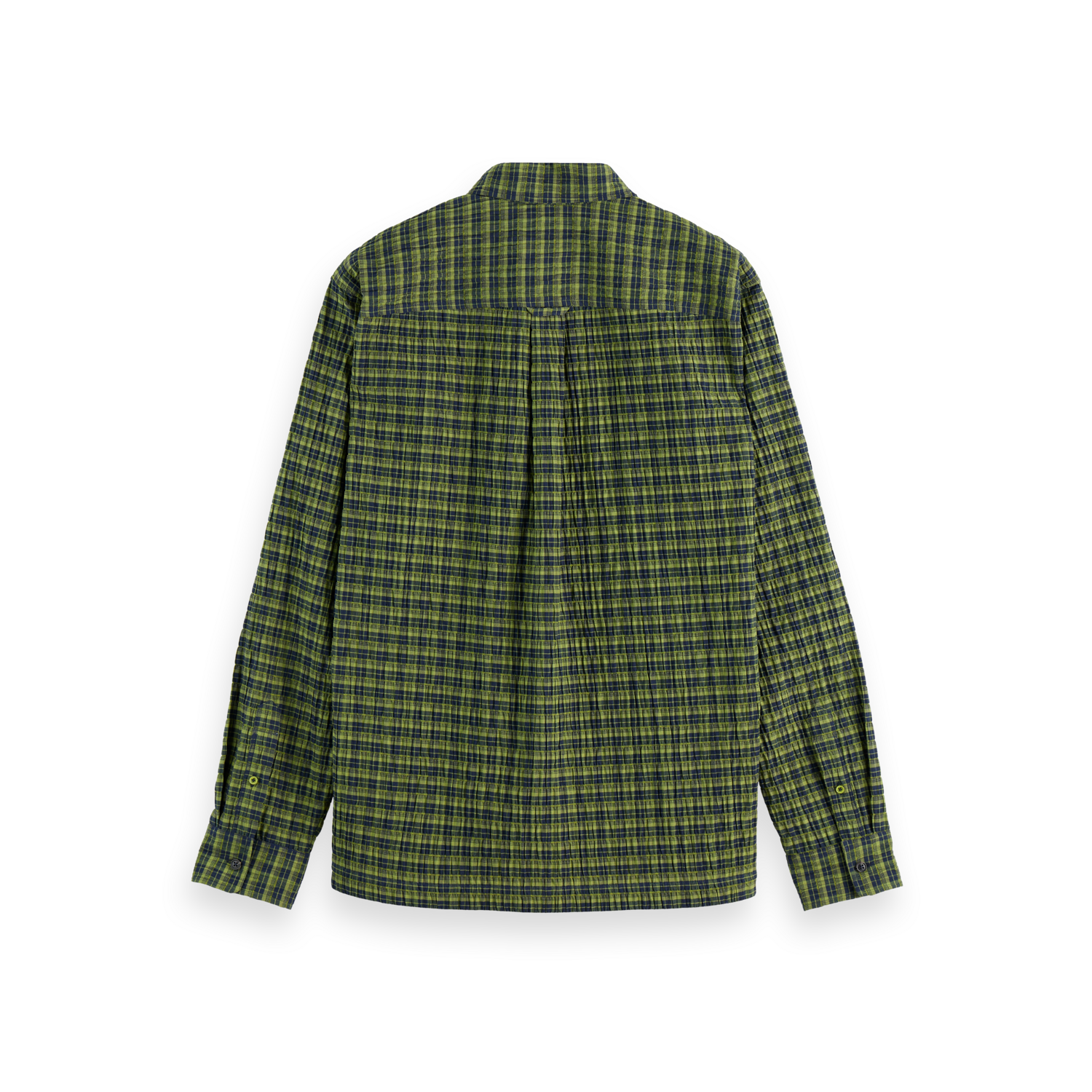Scotch & Soda - Regular Fit Chrinlke Check Shirt in Calla Green