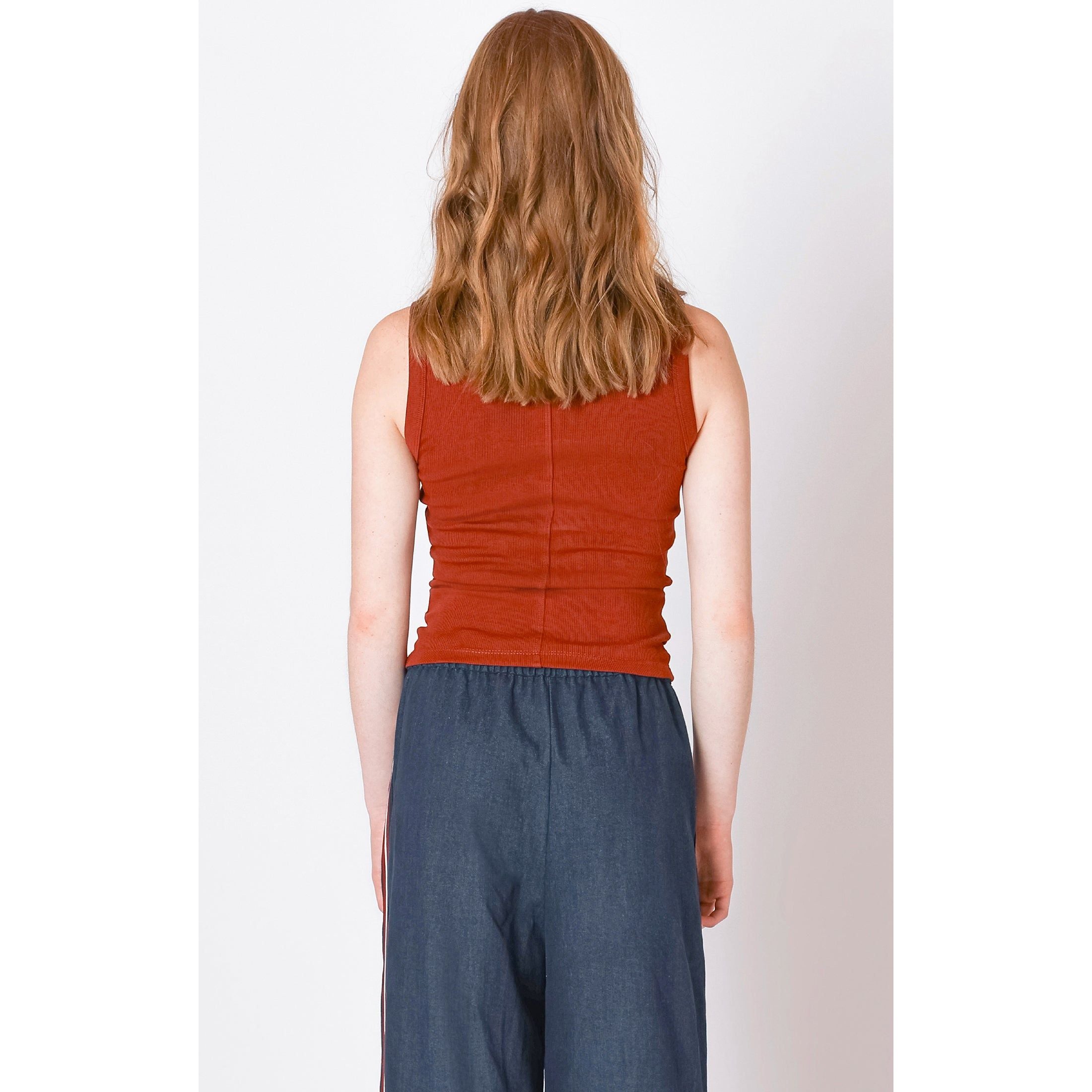 Dex - Ribbed Tank in Burnt Orange