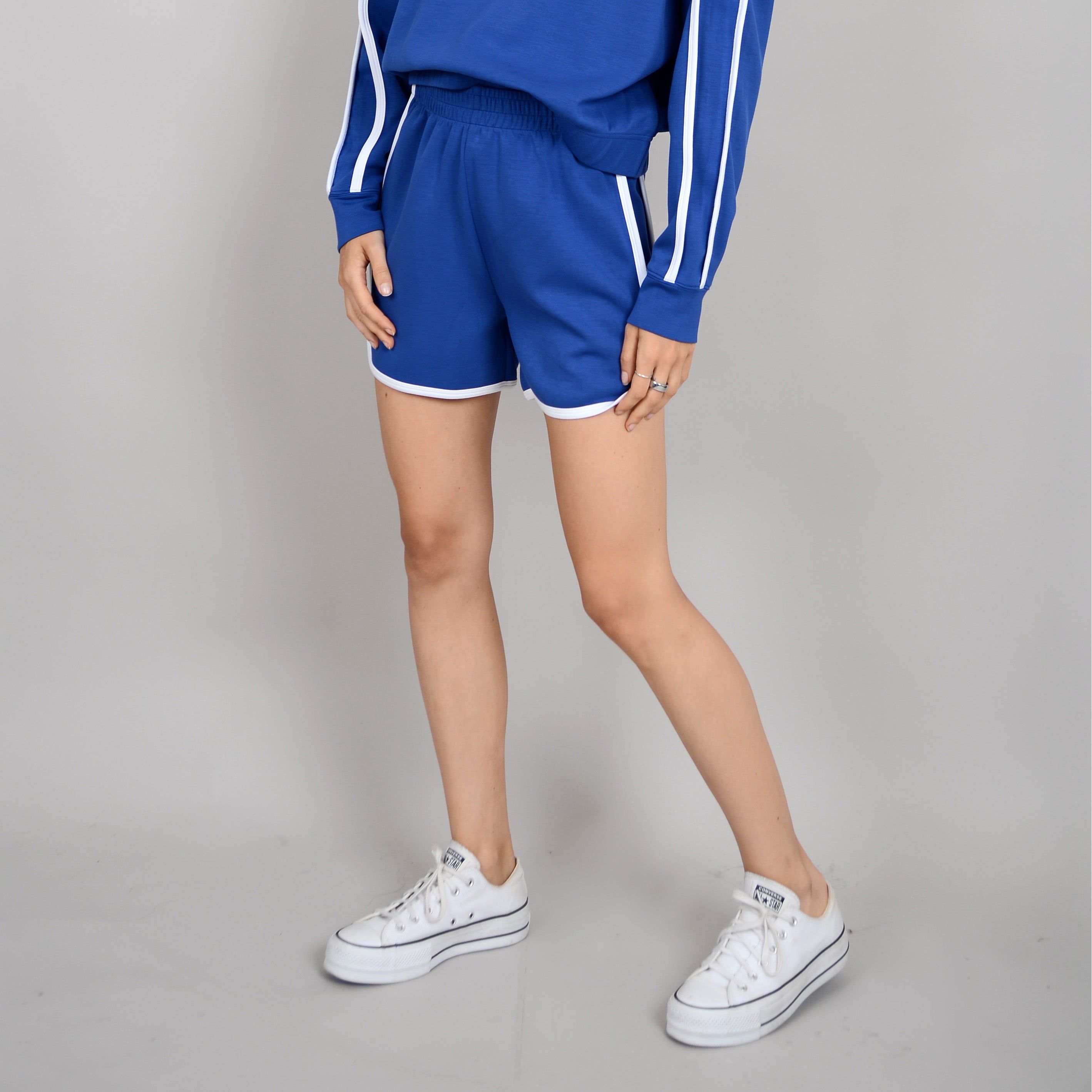 RD Style - Jordi Soft Knit Pull On Short in Bluebell/White