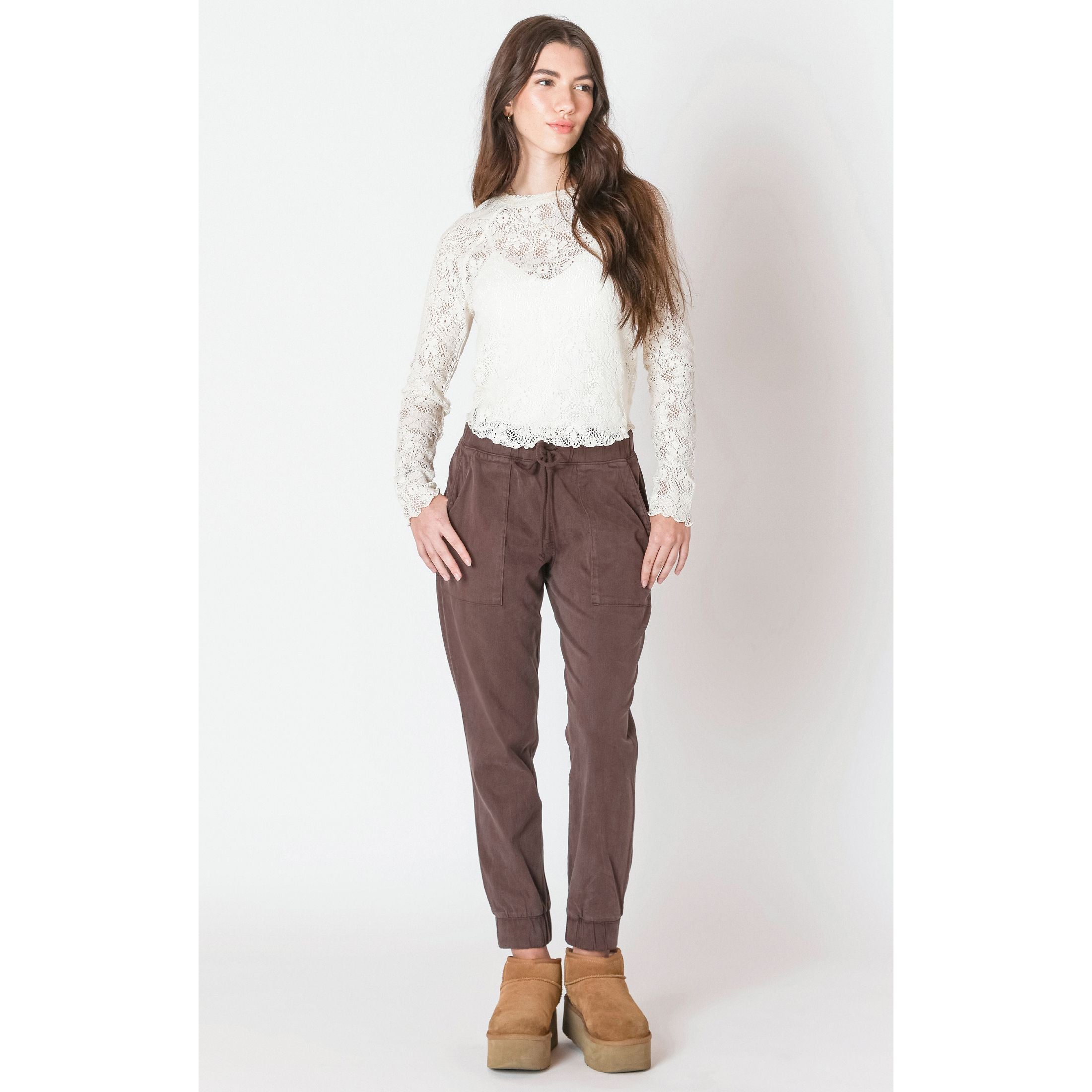 Dex - Exposed Lace Top in Natural