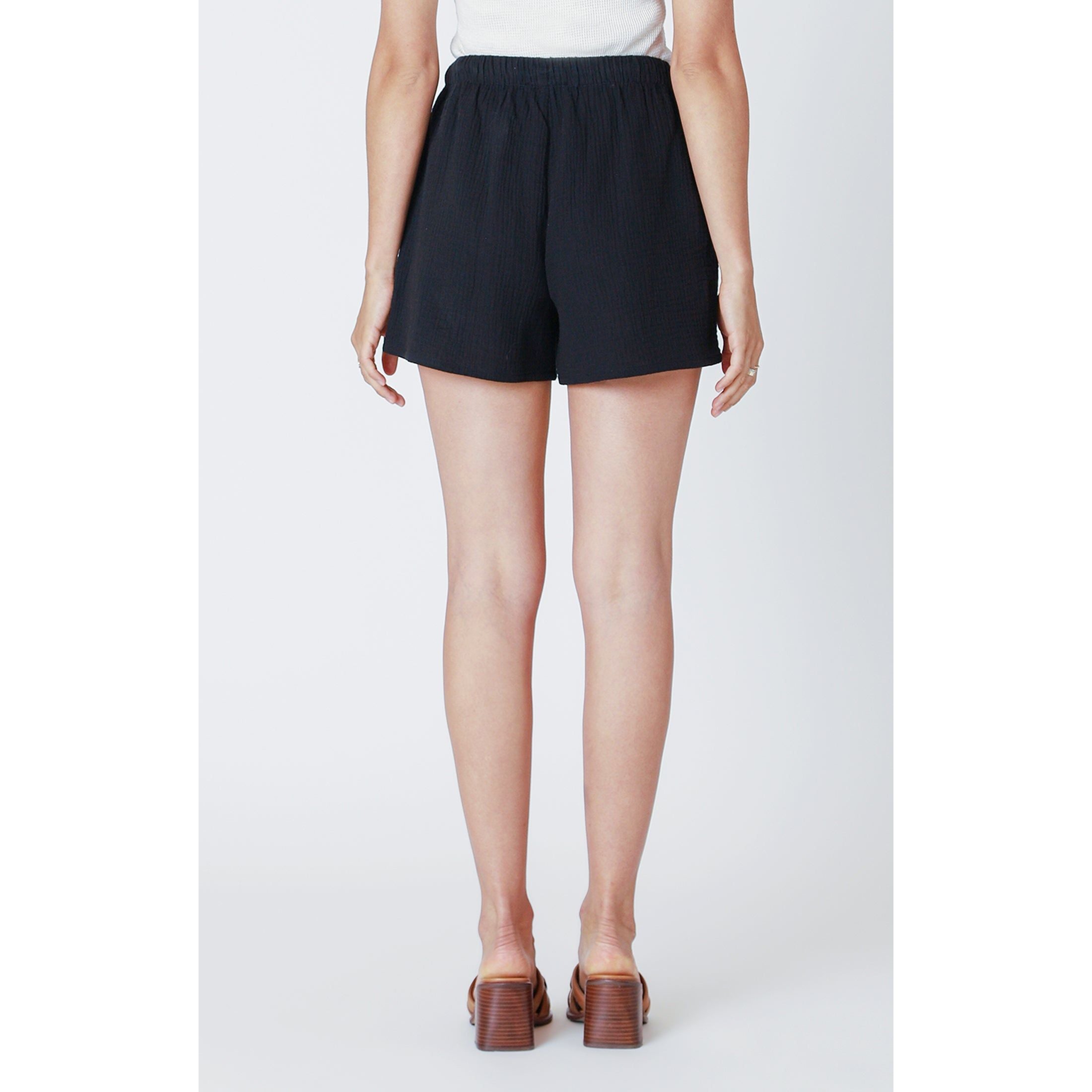 Dex - Pull on Textured Short in Black