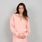 RD Style - Mailyn Soft 1/2 Zip Mock Neck Sweatshirt in Dusty Peach