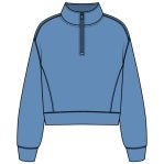 RD Style - Mailyn Soft 1/2 Zip Mock Neck Sweatshirt in Dusk