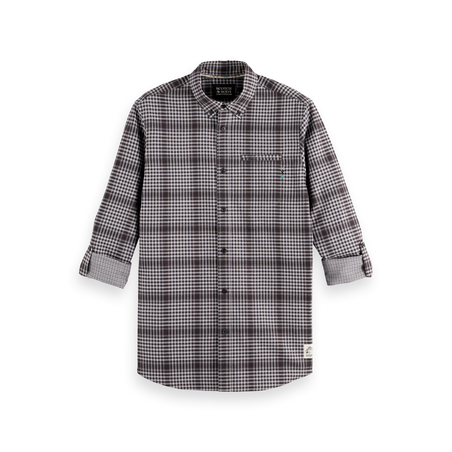 Scotch & Soda - Double Faced Check Shirt in Shadow Black