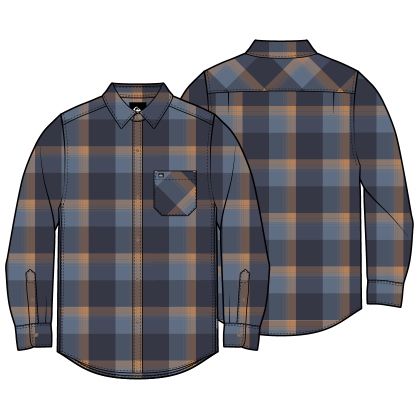 Quicksilver - Little Boy's Porter Flannel Shirt in Eclipse