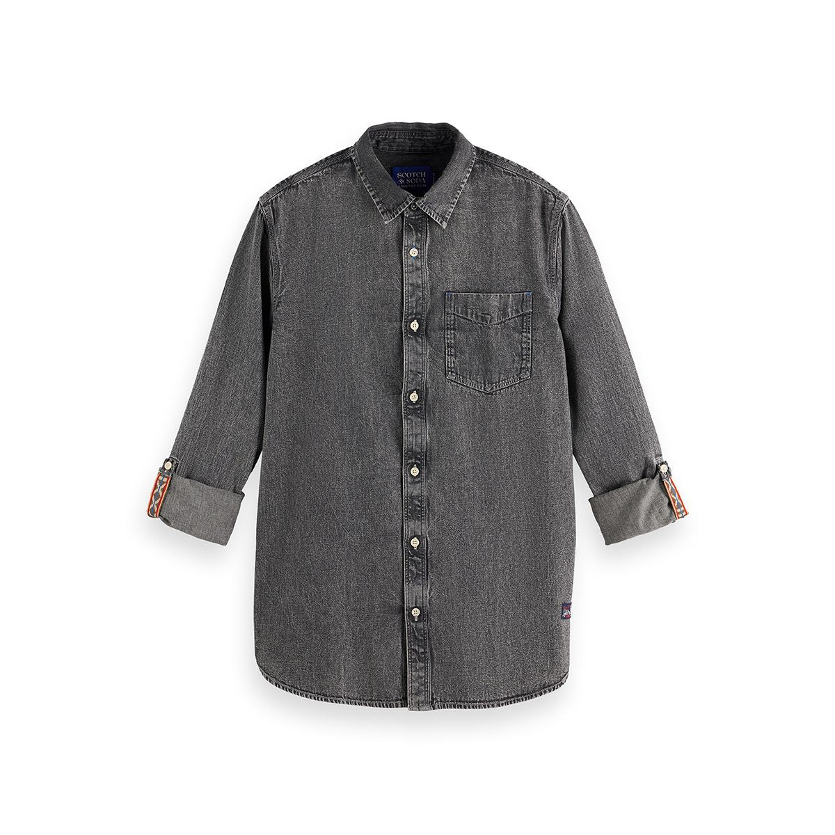 Scotch & Soda - Long Sleeve Denim Shirt in Black Spark