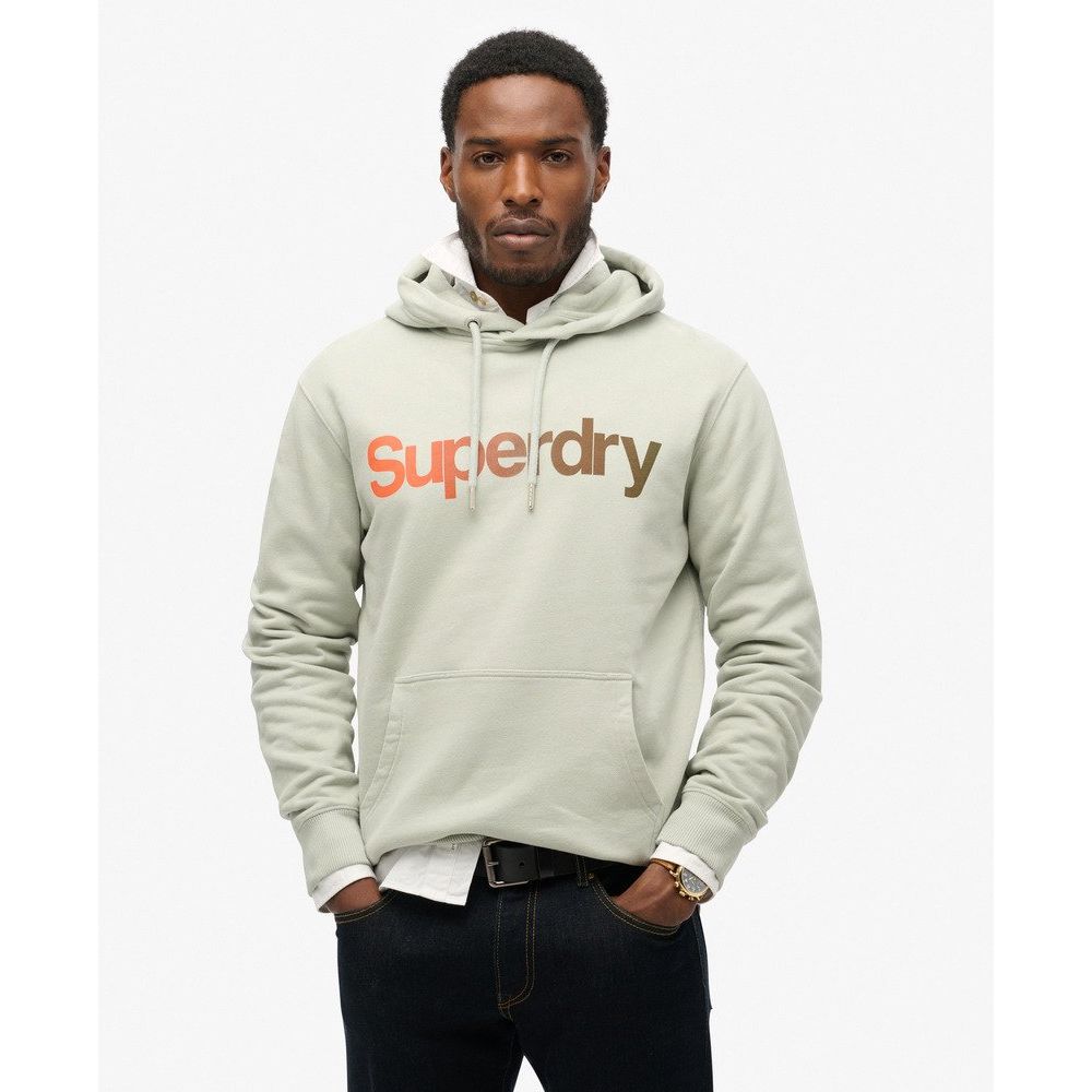 Super Dry - Core Logo Fade Loose Hoodie in Puritan Grey