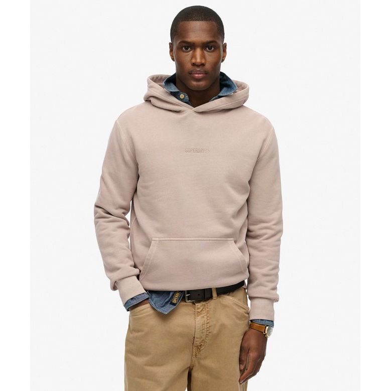 Super Dry - Micro Logo Hoodie in Beige