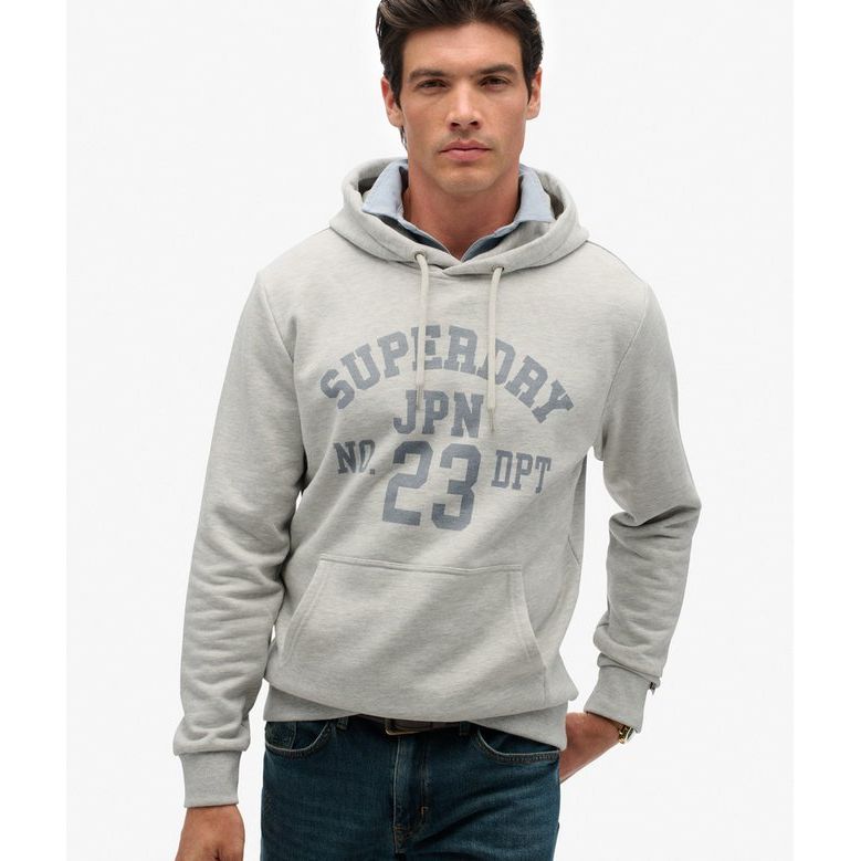 Super Dry - Athletic Essentials Hoodie in Cadet Grey Marl