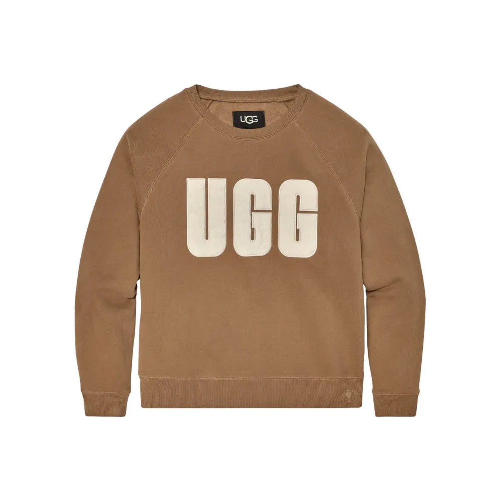 Ugg - Madeline Fuzzy Logo Crewneck in Chestnut/Plaster