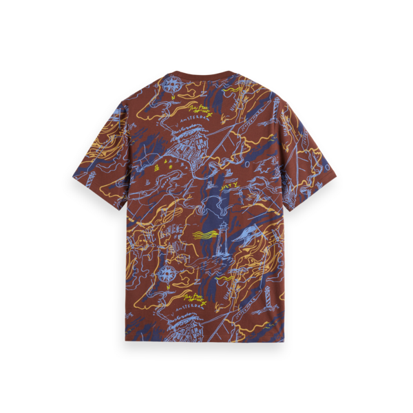 Scotch & Soda - All Over Print T-Shirt in Brown
