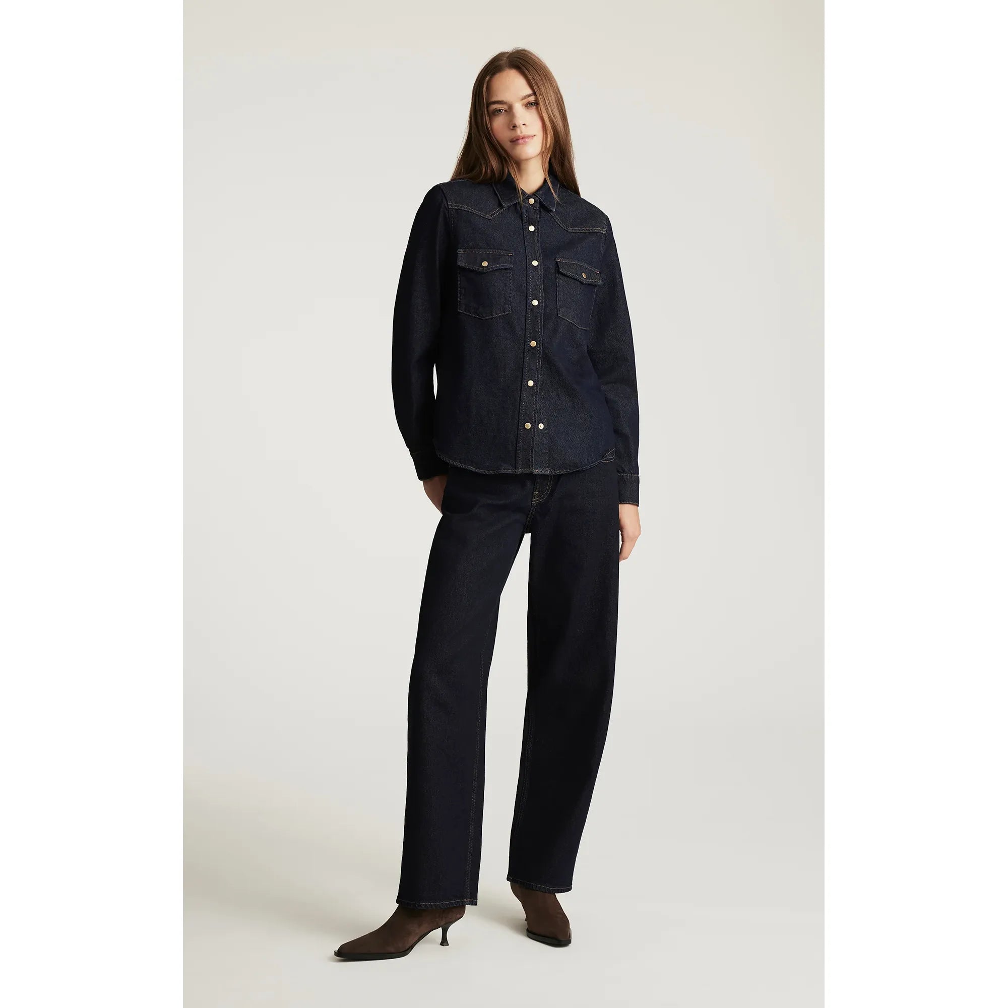 Mavi - Angela Denim Shirt in Rinse Classic Denim