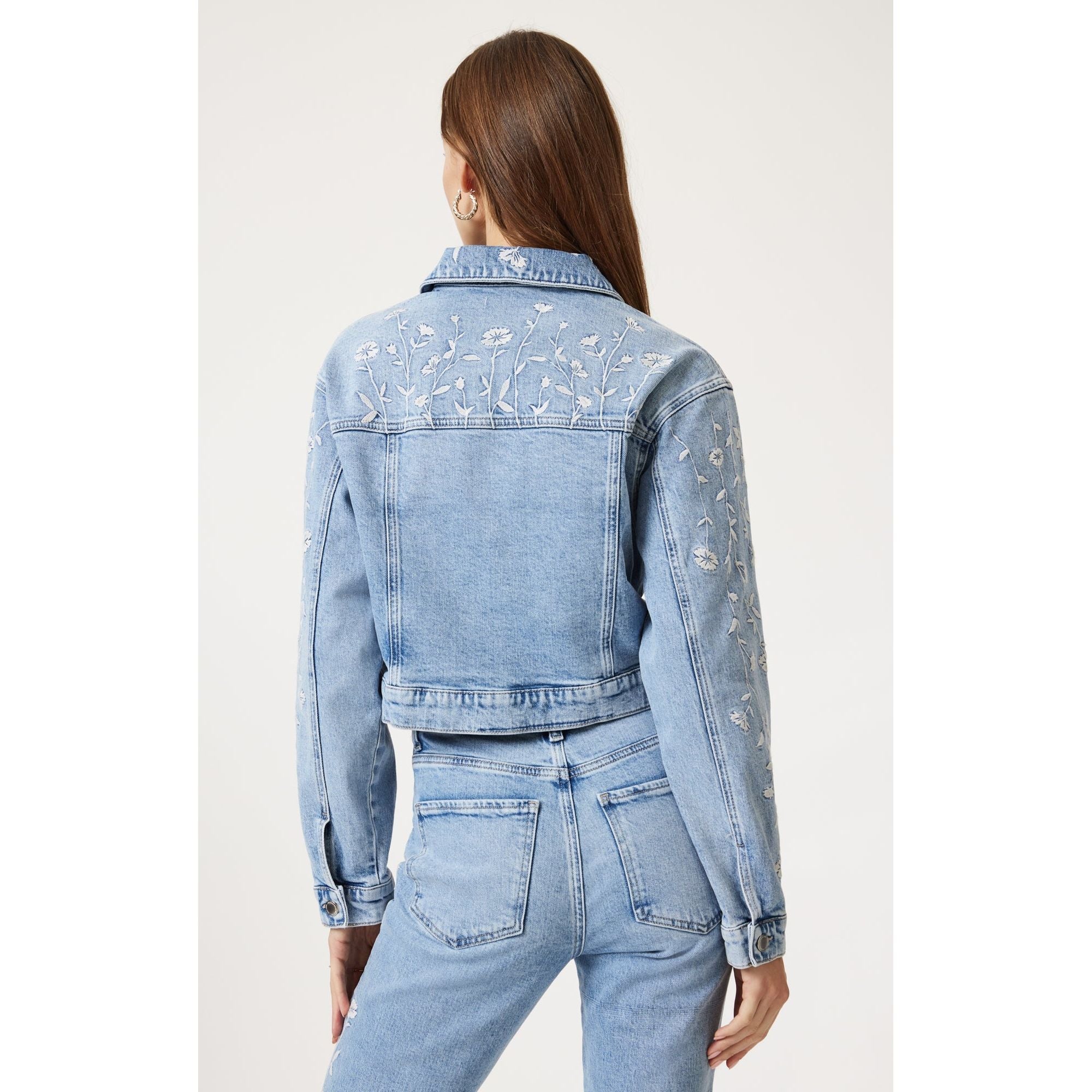 Mavi - Harmony Denim Jacket in Light Blue Bloom