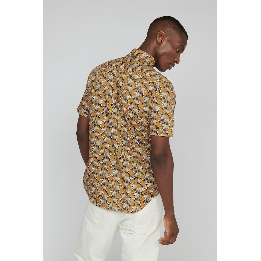 Matinique - MAtrostol BU Shirt in Yellow Brown Feather Print