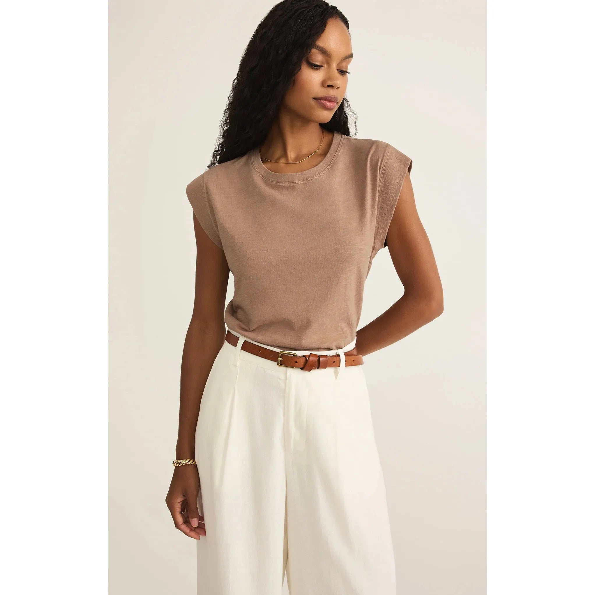 Z Supply - Camino Slub Top in Iced Coffee