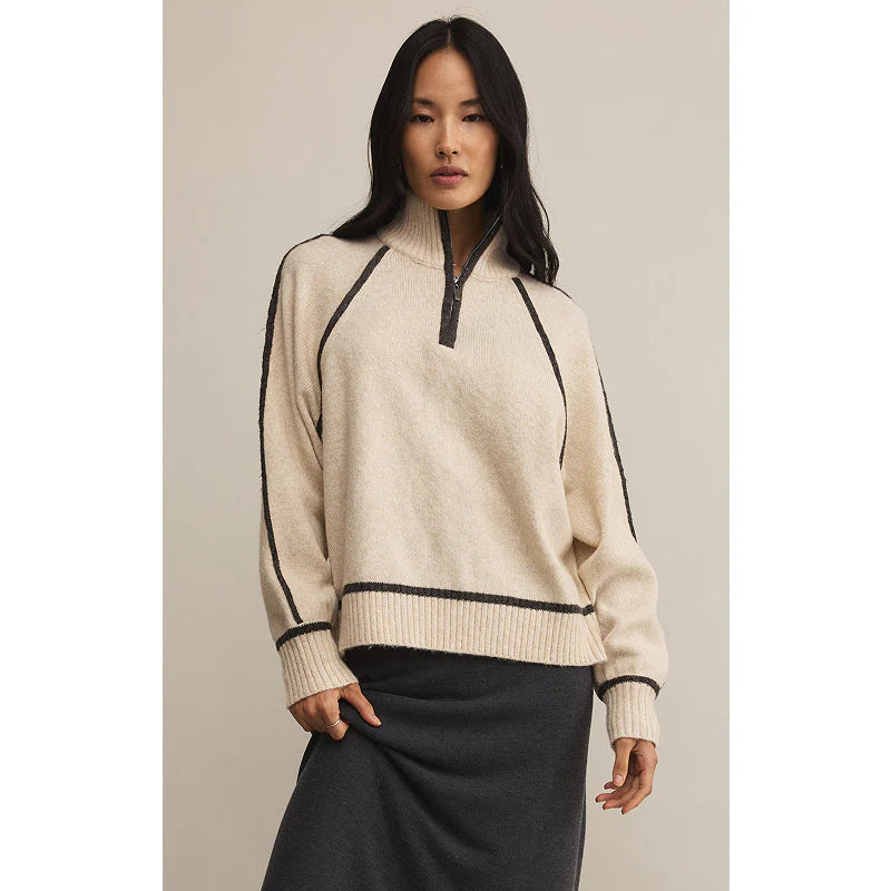 Z Supply - Alps 1/2 Zip Sweater in Light Oatmeal