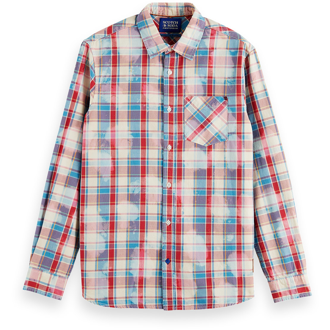 Scotch & Soda - Denim Washed Checked Workwear Shirt in Red Check-SQ0052014