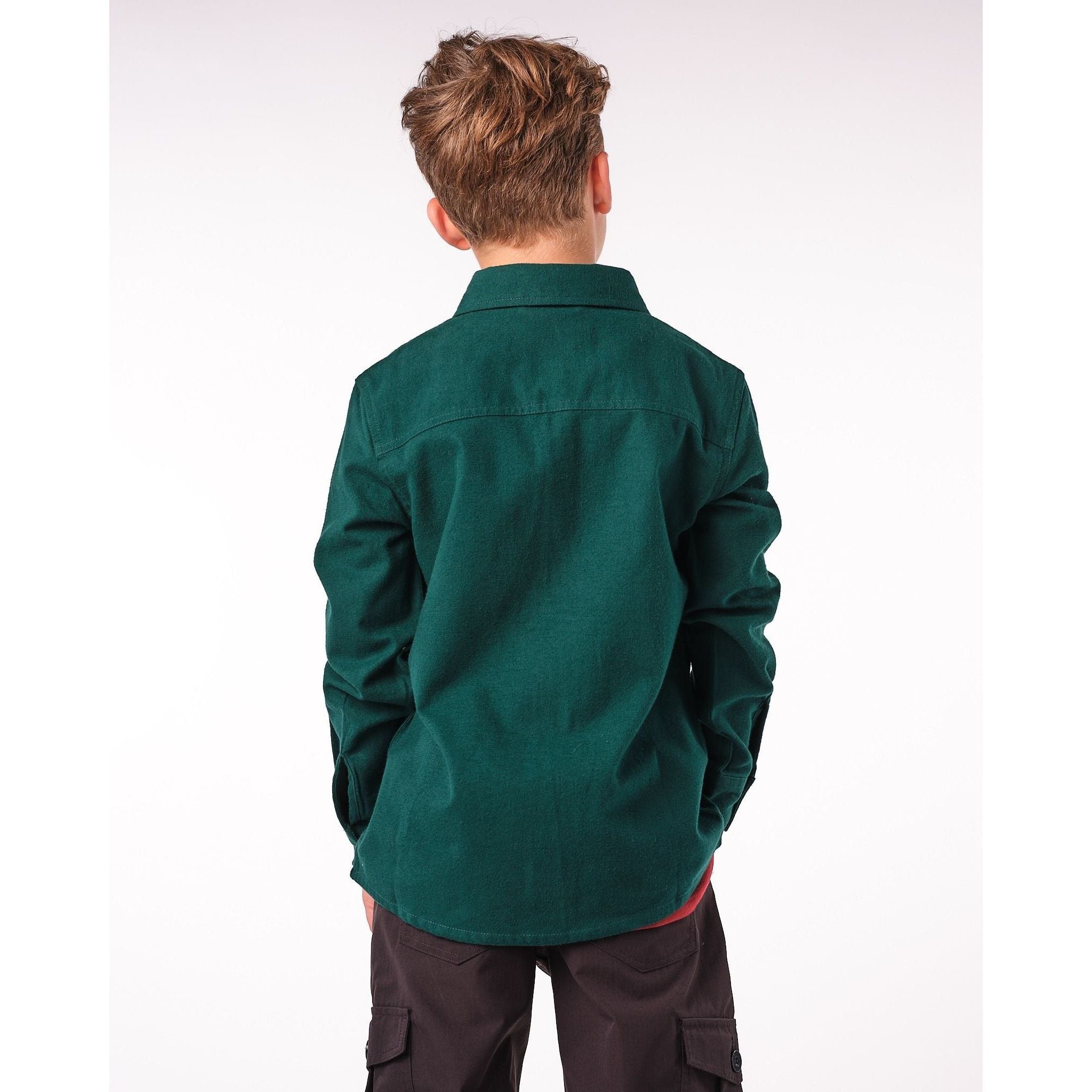 22 Fresh - Kids LFG Flannel Button Up in Greenbacks-SQ3308631