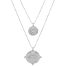 LUV AJ - Evil Eye Double Coin Necklace in Silver