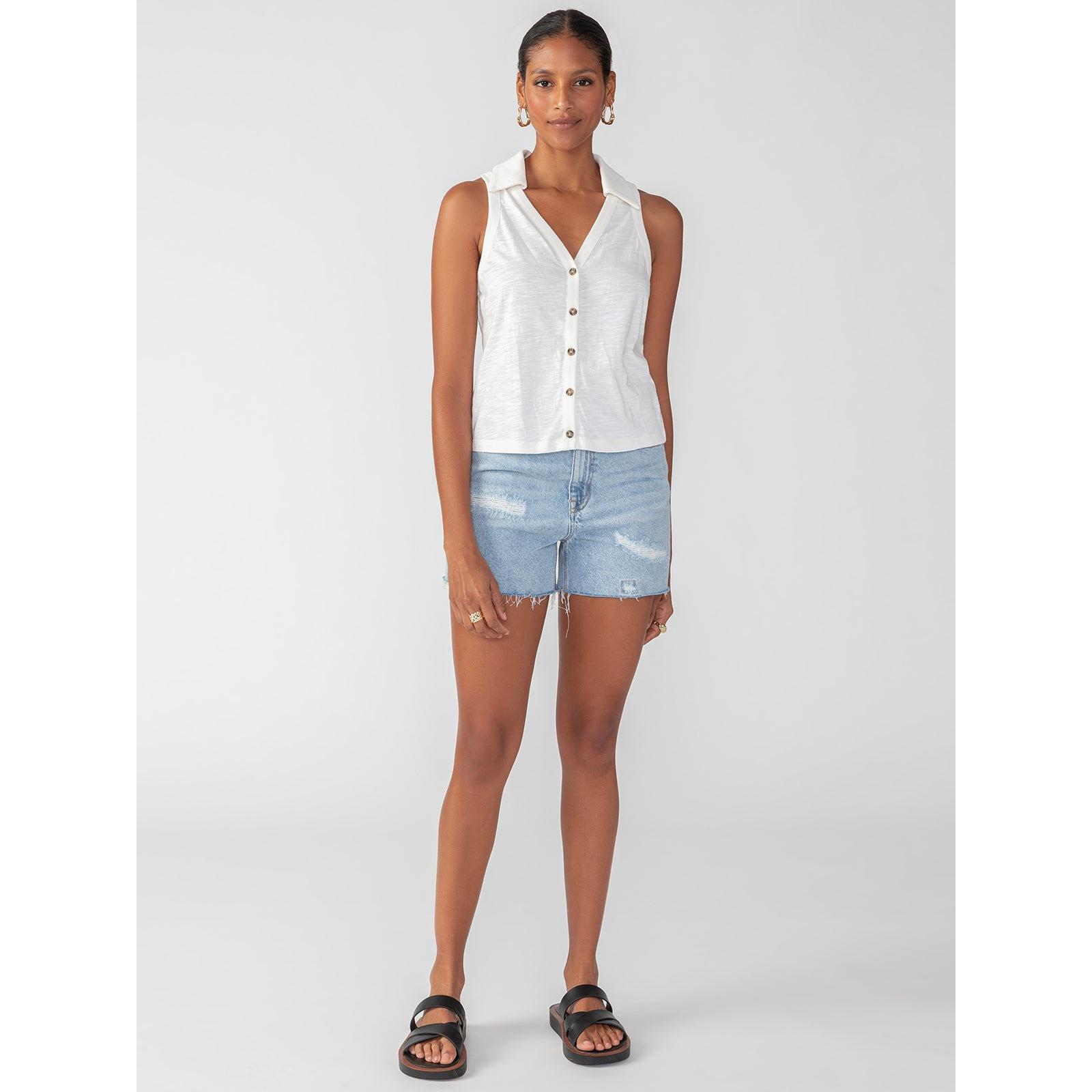 Sanctuary - Master Plan Button Up Tank in White-SQ9528352