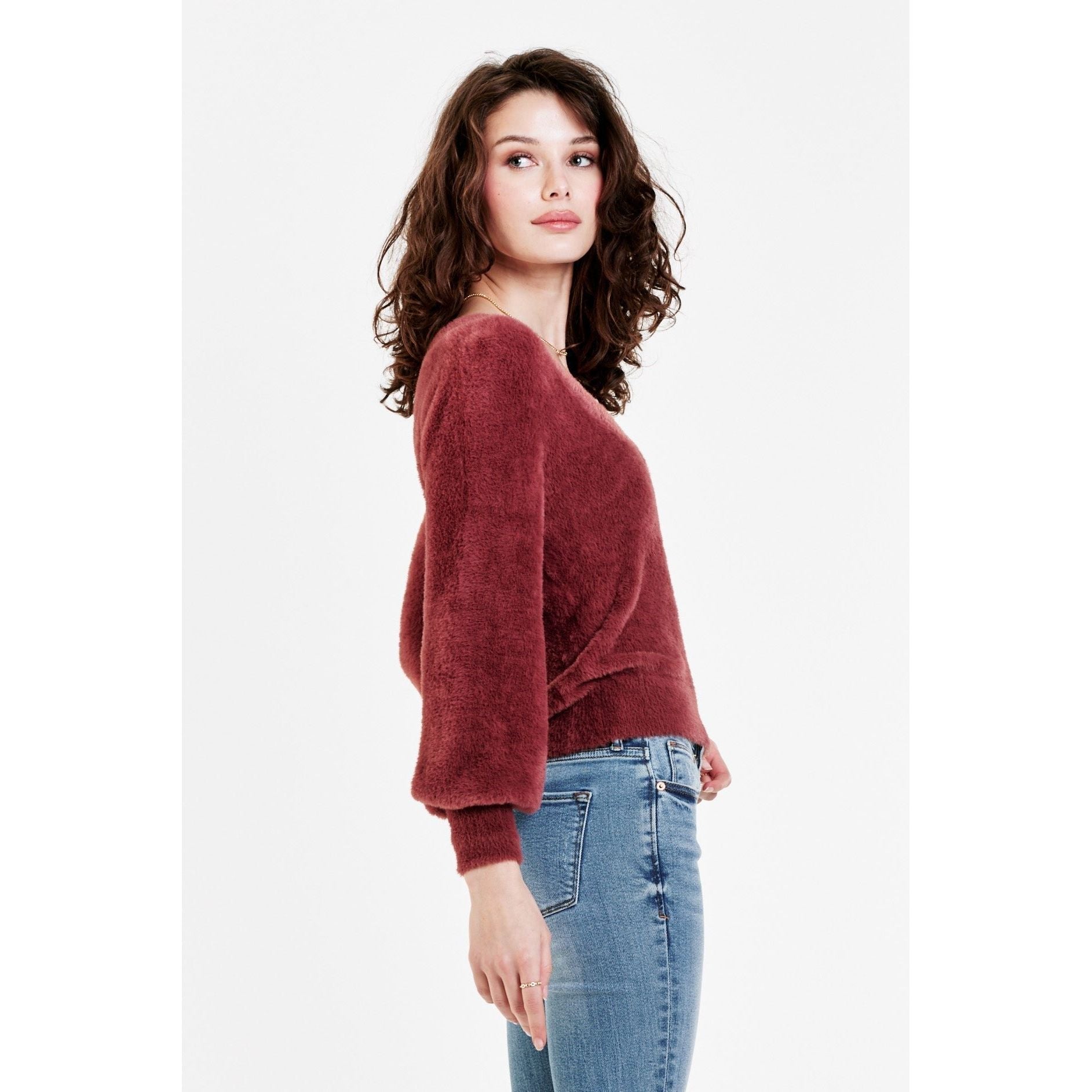 Dear John - Valli Plush Sweater in Withered Rose-SQ2036152
