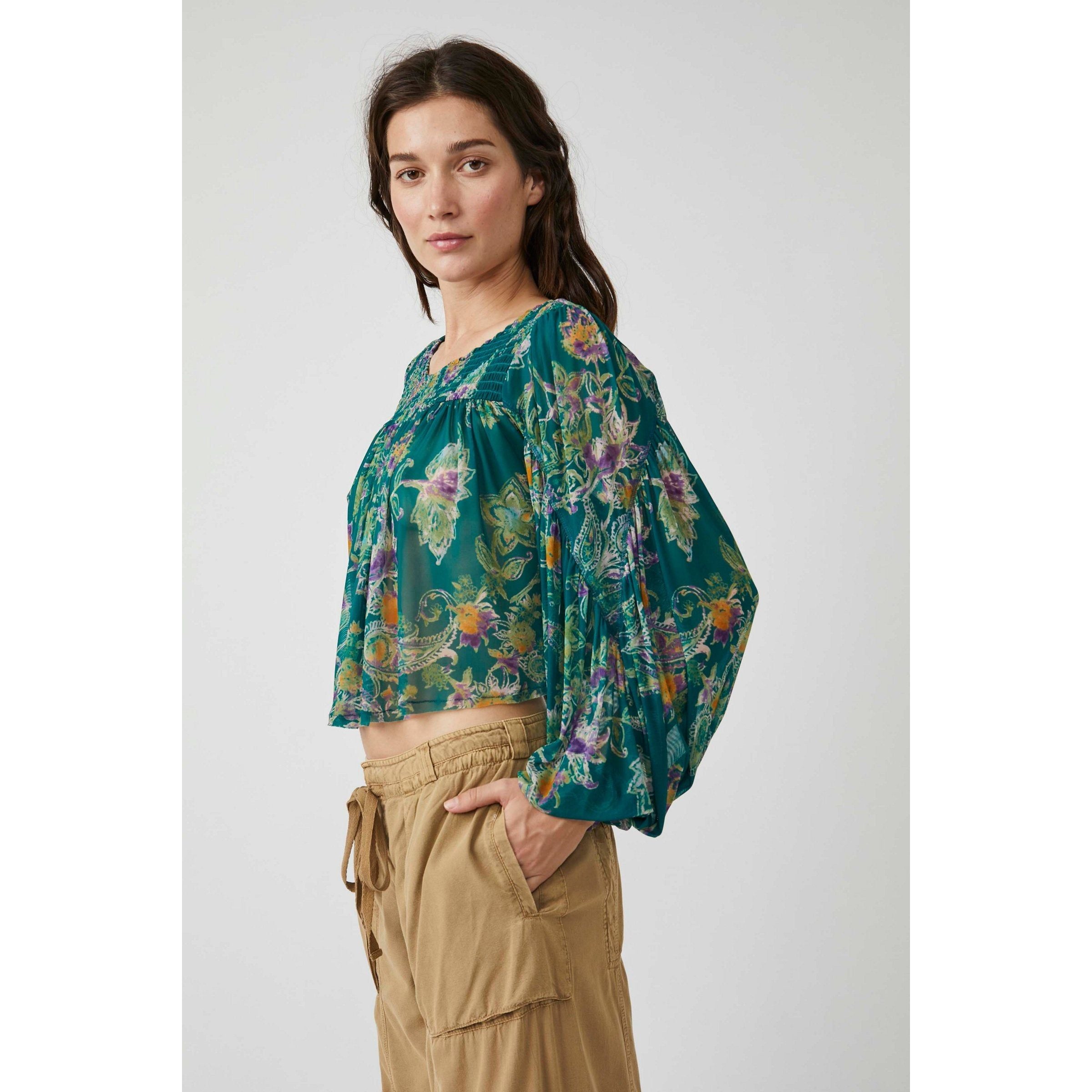 Free People - Up For Anything Top in Emerald-SQ4504122