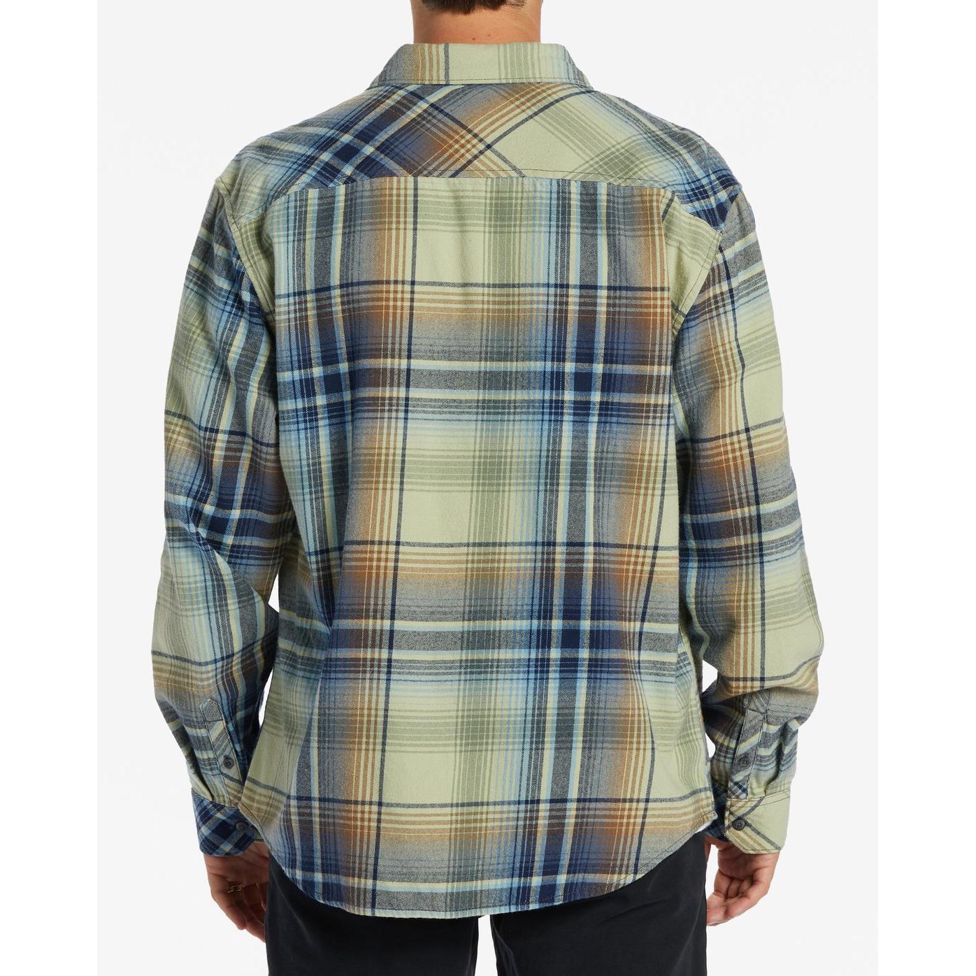 Billabong - Coastline Flannel Long Sleeve Shirt in Light Sage-SQ2593870