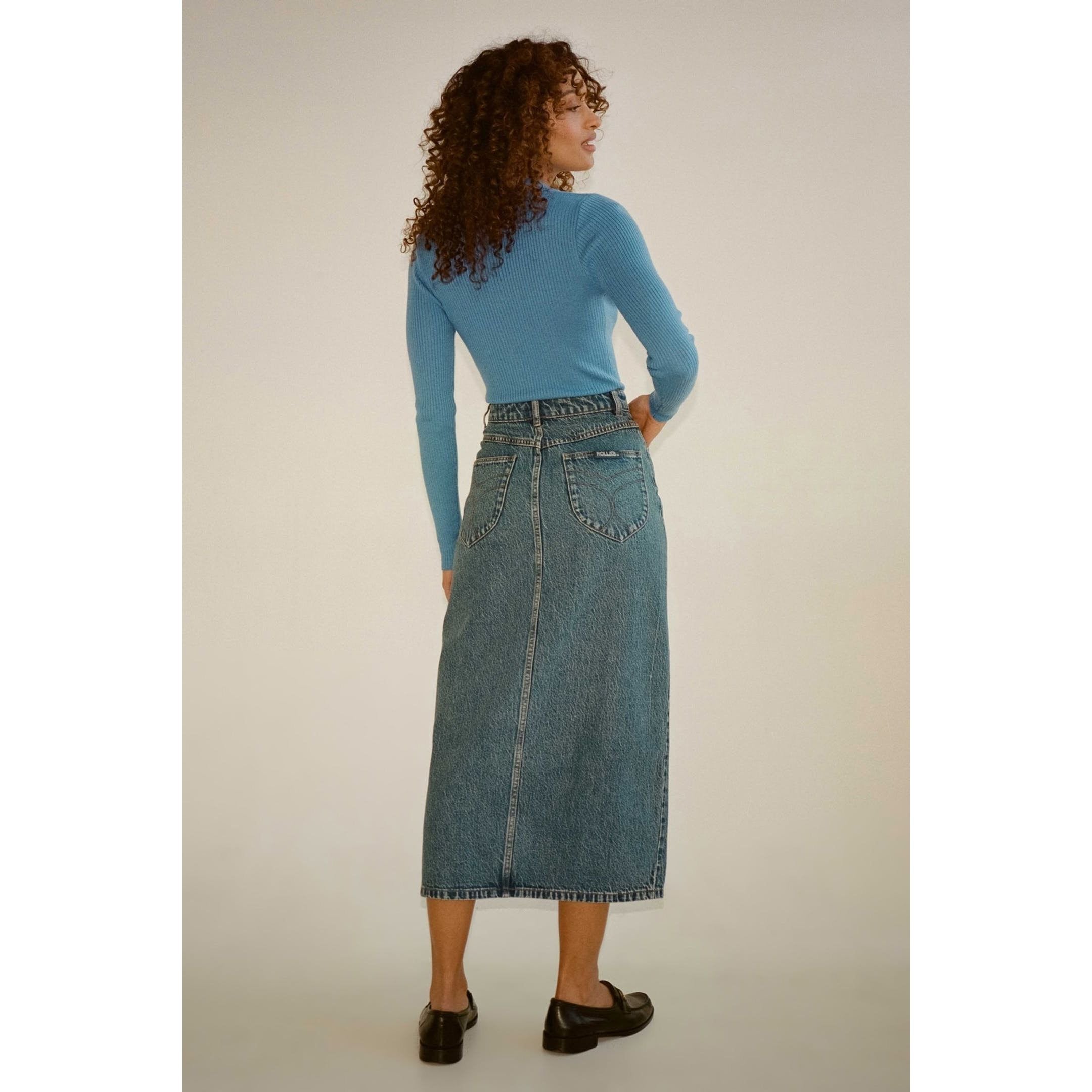 Rollas - Chicago Skirt in Lyocell Blue-SQ8754547