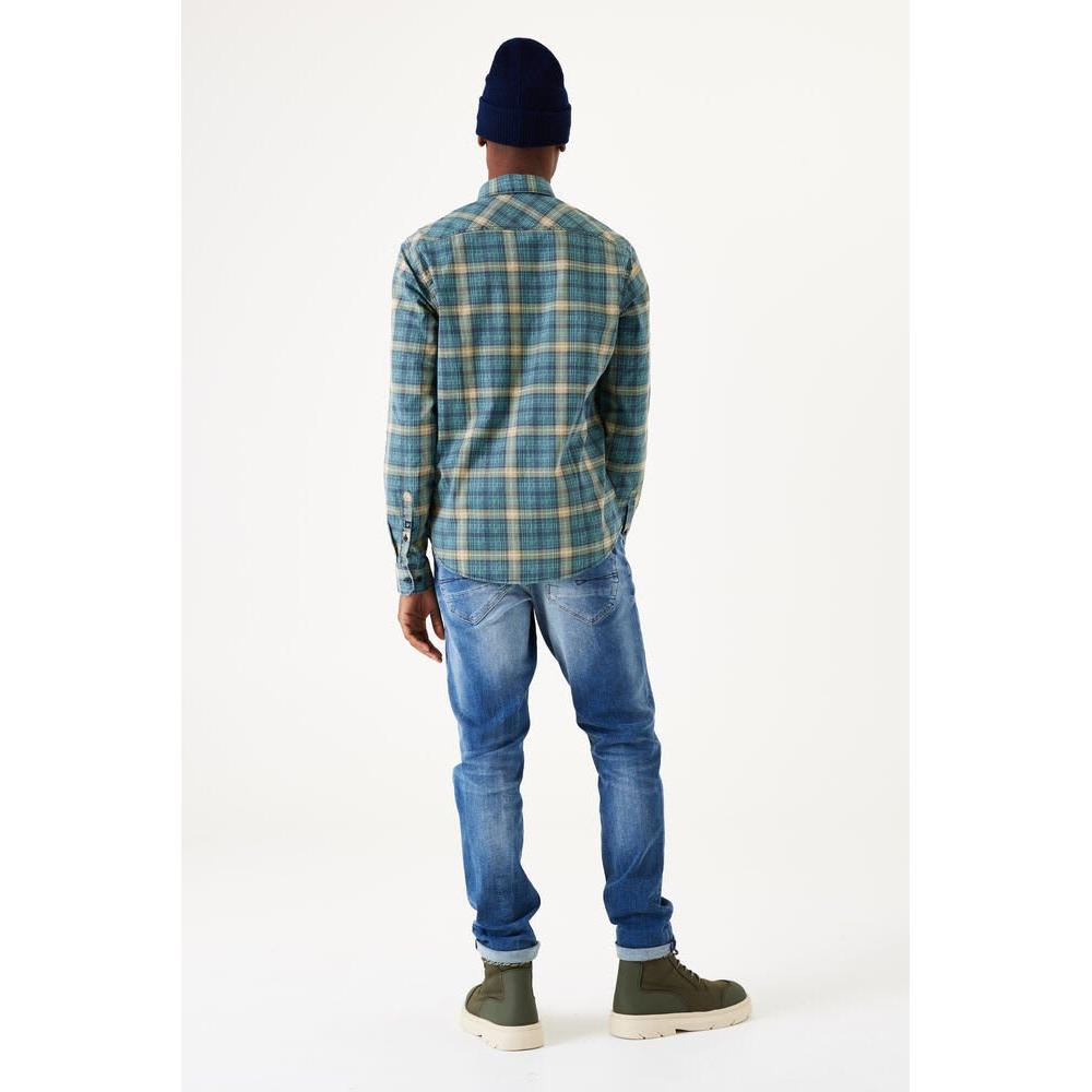 Garcia - Checkered Shirt in Turquoise-SQ2736584