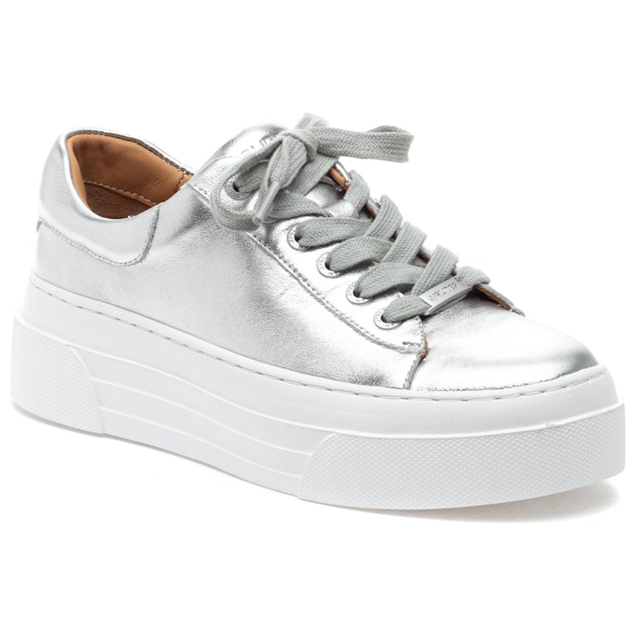 J Slides - Amanda Sneaker in Silver-SQ4110581